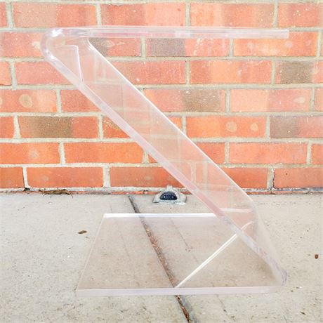 John Mascheroni-Style Z-Shaped Clear Lucite Side Table