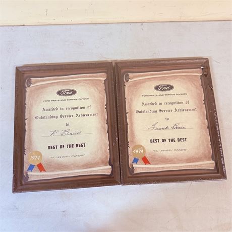 2x 1974 Ford Motors Employee Awards