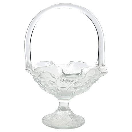Fenton "Water Lily Crystal Velvet" Glass Bride's Basket