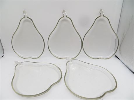 5 GLASS PEAR DISHES & MORE