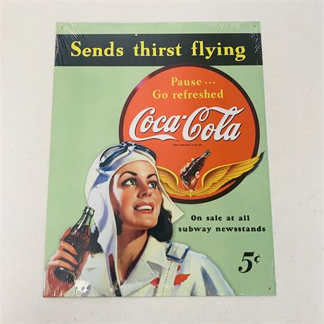 Coca Cola 12.5x16” Metal Retro Sign