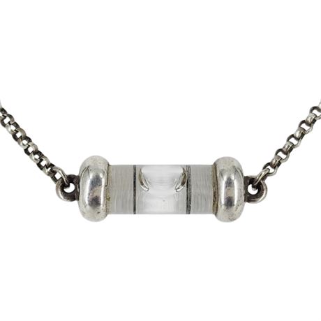 Signed Individual Icons Sterling Silver Bubble Level Choker Necklace