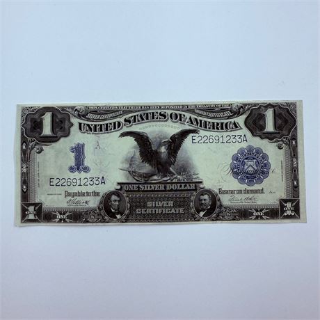 UNC 1899 $1 Silver Certificate Black Eagle Horse Blanket Note