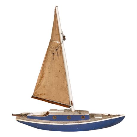 Vintage Pond Racing Wooden Model Boat