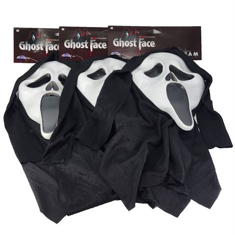 Scream Ghost Face Masks, Lot of 3