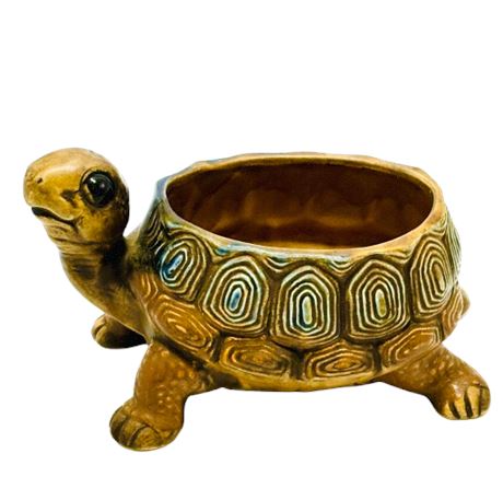 Vtg Lefton Ceramic Turtle Planter - Japan