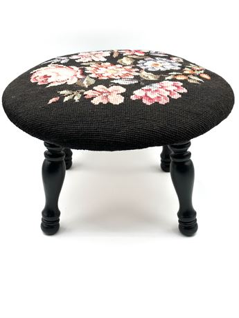 Vintage Needle Point Foot Stool