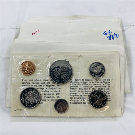 8x 1971 Canada Mint Sets