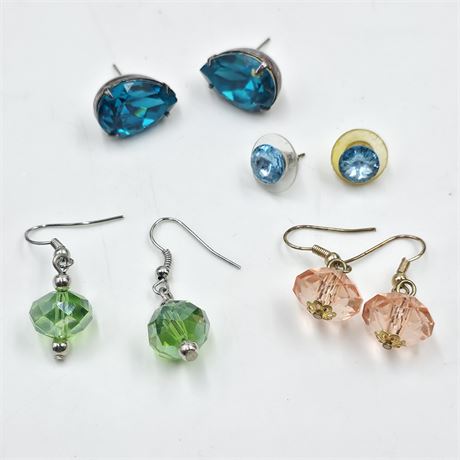 Lot of Glass & Crystal Earrings