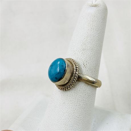 7.7g Sterling Turquoise Ring Size 7.5