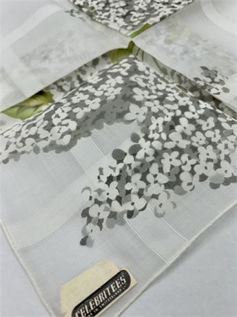 12 NOS Mid Century Portuguese Ladies Linen Handkerchiefs