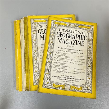 6x 1930’s National Geographic Magazines