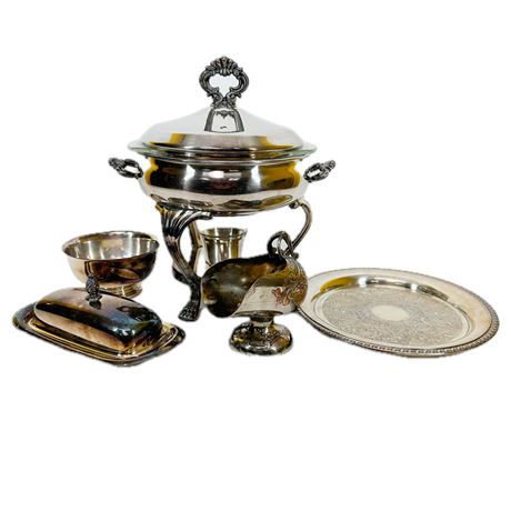 Lot of Silver Plate Serving Pieces