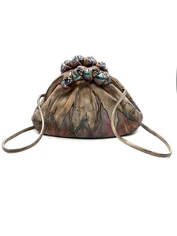 Vintage Jane Yoo Wearable Art Leather Handbag