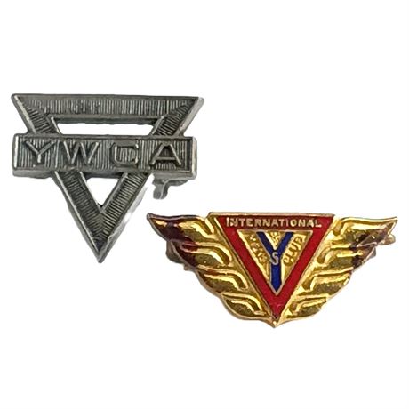 Sterling and Costume YMCA and YWCA PIns