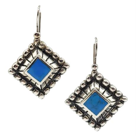 Signed CHAPEL-ZENRAY Sterling Silver Turquoise Earrings