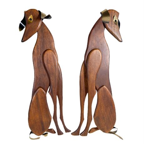 Mid-Century 1961 Masketeers Inc Dog Wall Sculptures