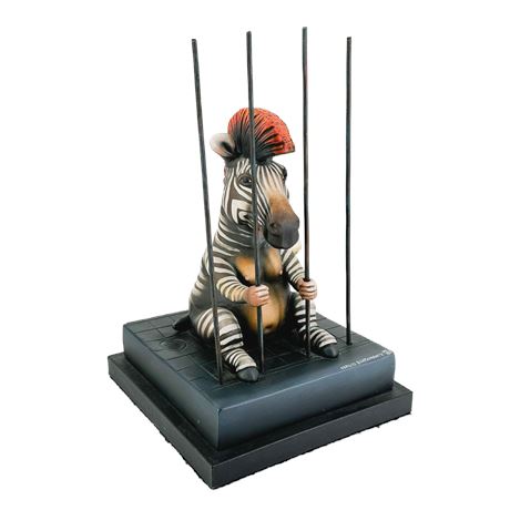 Sergio Bustamente Limited Edition "Zebra in Jail" Sculpture