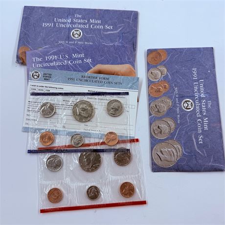 2x 1991 US Mint Uncirculated Sets