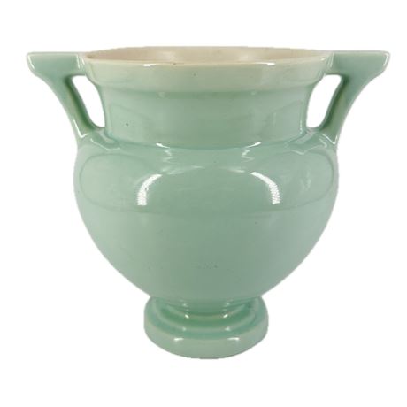 Vintage Coors Pottery Green Double Handled Vase