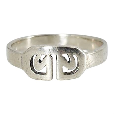 Vintage Sterling Silver Abstract Band Ring, Sz 3.5