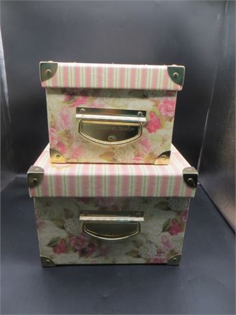 2 New Beautiful Floral Storage Boxes