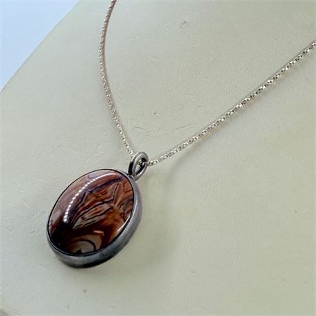 15.6g Navajo Signed Sterling Necklace - 18”