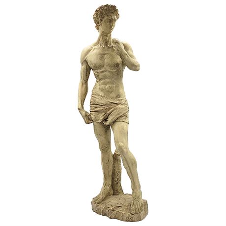 Large 20" Resin Michelangelo's Statue of David, Modest