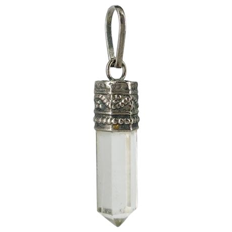Vintage Clear Quartz Point Crystal Pendant