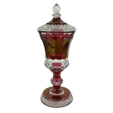 Vintage Westmoreland Glass Ruby Flash Apothecary Jar