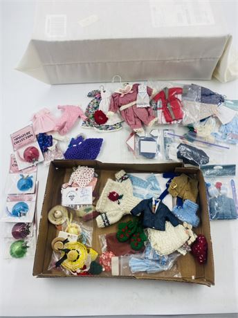 Huge Lot of Vtg Miniature Doll Clothes + Accessories