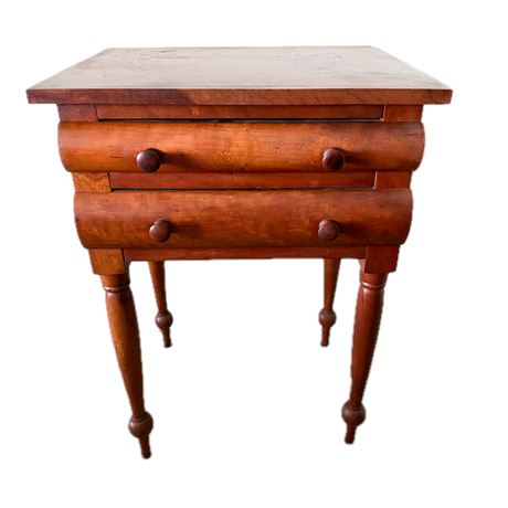 Antique Mahogany Federal Style 2 Drawer Side Table
