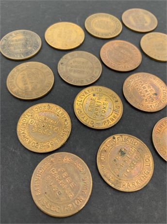 15 Vintage City of Cleveland Ohio Free Parking Tokens