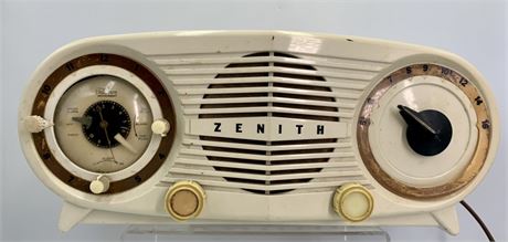 Vintage Owl Eye Zenith Radio Alarm Telechron Clock