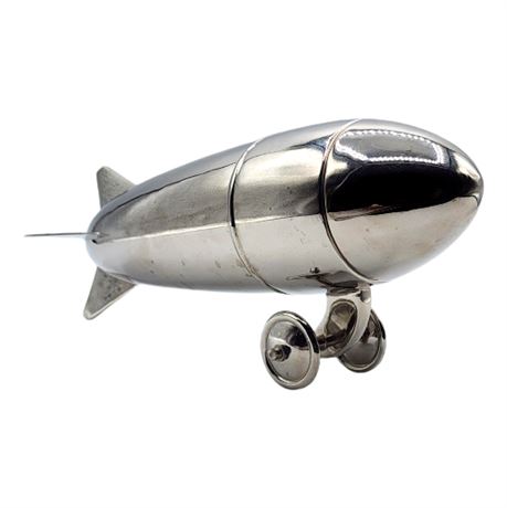 Art Deco Reproduction Stainless Steel Zeppelin Cocktail Shaker