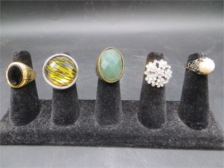 5 Large Stone Rings