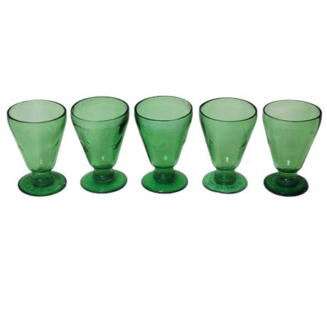Recycled Green Glass Iced Tea Glasses - Set of 5