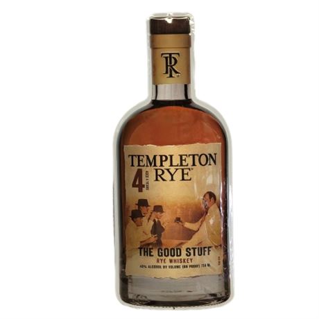 25" Templeton Rye Whiskey Bottle Shaped Metal Tin Tacker Sign