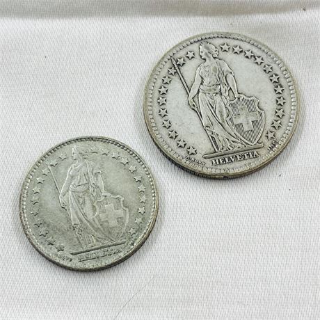 1946 2 Franc , 1964 1 Franc