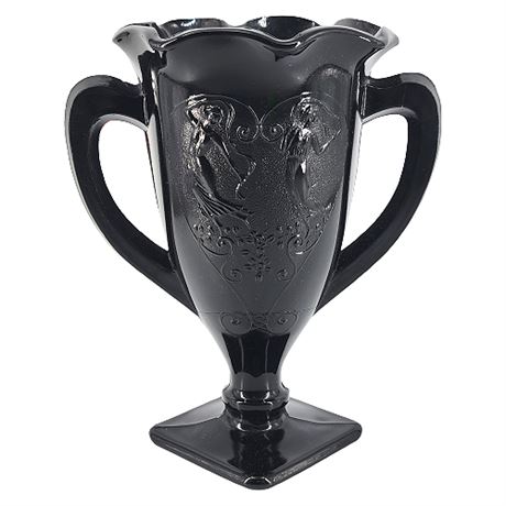 Smith Glass 'Snake Dance Black' Crimped Vase