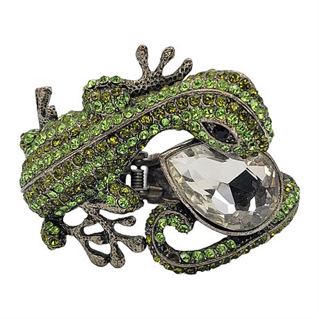 Jessica Carlyle Style Rhinestone Gecko Clamper Bracelet