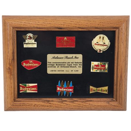 Framed Anheuser-Busch Inc. Limited Edition 1924 of 5000 Commemorative Pin Set