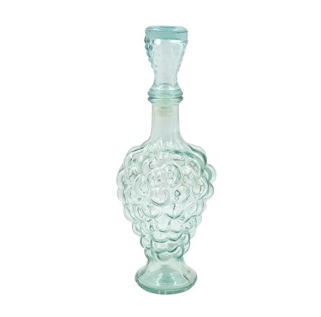 VTG Italian Aqua Glass, Wine Bottle with Stopper