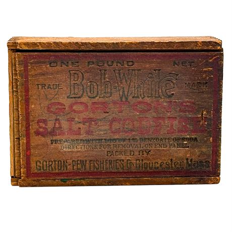 Vintage Wooden Box for Bob-White Gorton's Salt Codfish