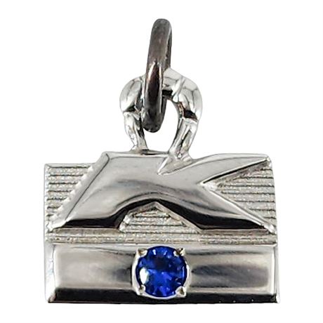 Vintage Sterling Silver Sapphire K-Mart Employee Award Pendant