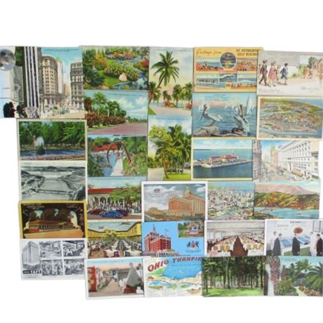 Assorted Lot of 29 UNUSED Post Cards ~ Travel Themed