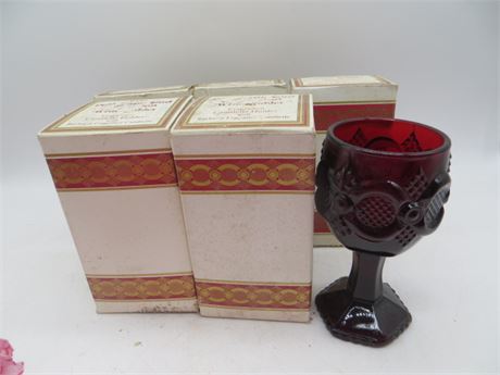 6 AVON CAPE COD WINE GOBLETS MIB