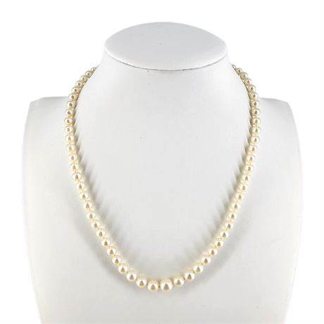 Genuine Pearl Necklace w/ 14K White Gold Clasp