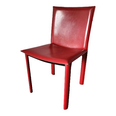Maria Yee Red Bonded Leather Dining Chairs