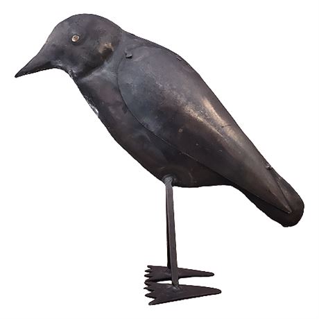 9" Metal Raven Crow Figurine
